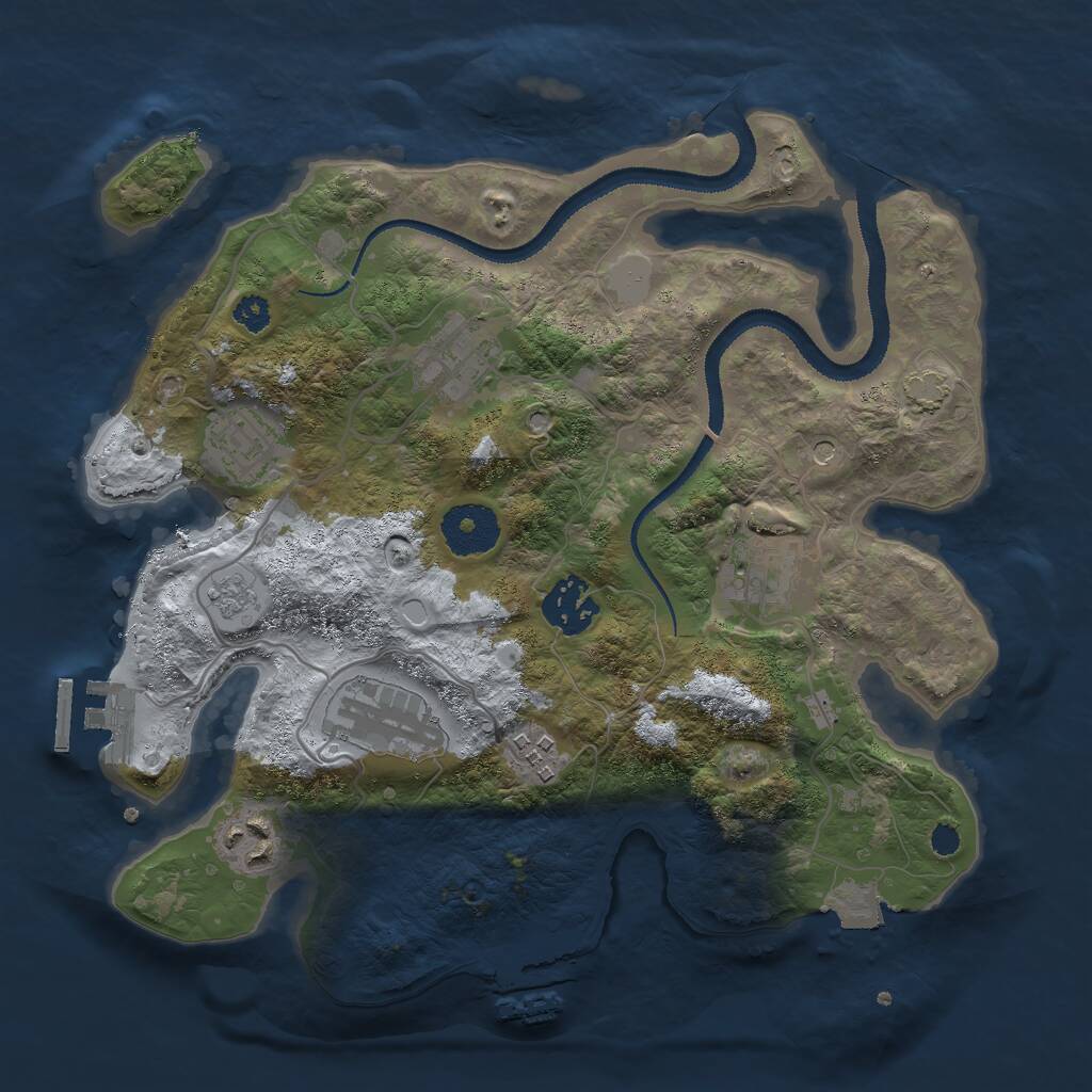 Rust Map: Procedural Map, Size: 3000, Seed: 48213, 13 Monuments