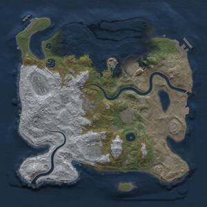 Thumbnail Rust Map: Procedural Map, Size: 3400, Seed: 325885538, 14 Monuments