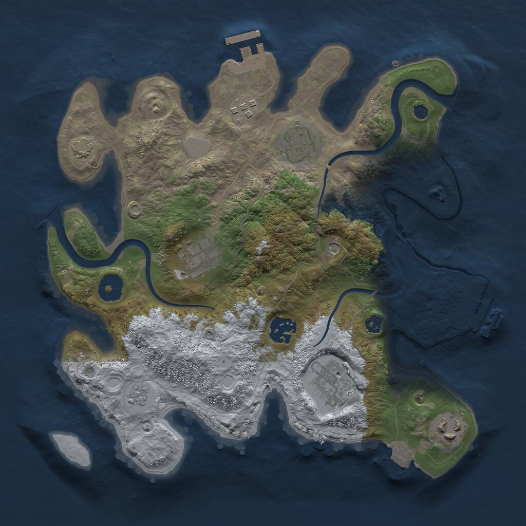 Rust Map: Procedural Map, Size: 3000, Seed: 677239922, 12 Monuments