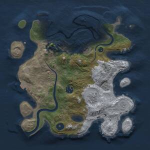 Thumbnail Rust Map: Procedural Map, Size: 3000, Seed: 1194285099, 8 Monuments