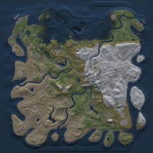 Thumbnail Rust Map: Procedural Map, Size: 5000, Seed: 698171430, 19 Monuments