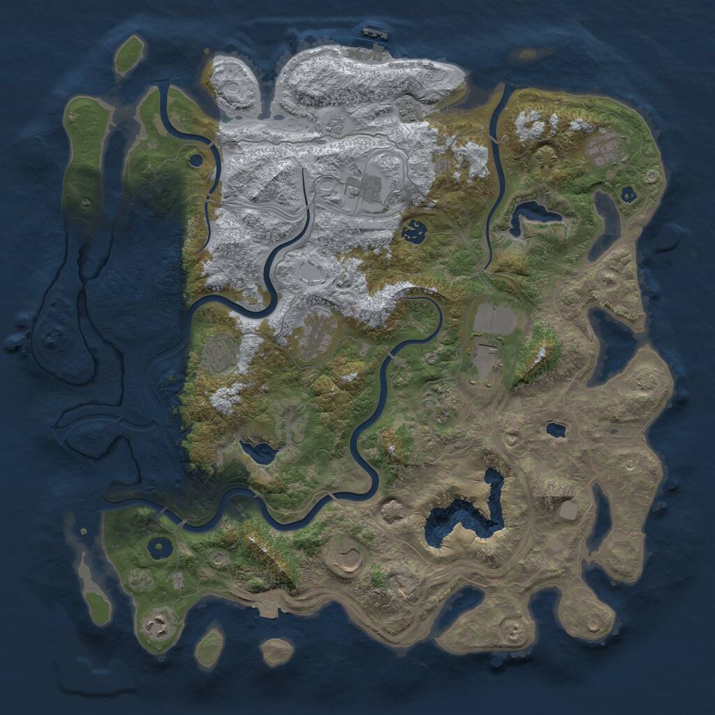 Rust Map: Procedural Map, Size: 4500, Seed: 925779287, 15 Monuments