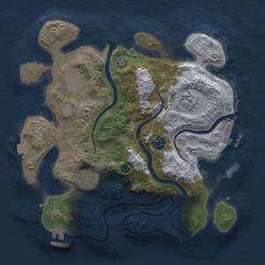 Thumbnail Rust Map: Procedural Map, Size: 3000, Seed: 107358753, 10 Monuments