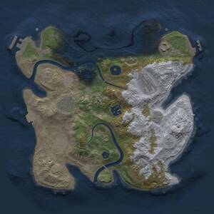 Thumbnail Rust Map: Procedural Map, Size: 3050, Seed: 1688648995, 13 Monuments