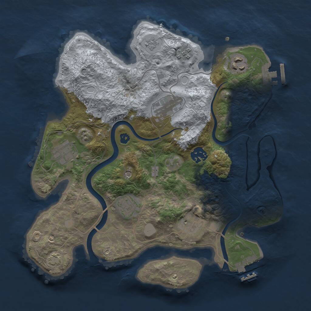 Rust Map: Procedural Map, Size: 3000, Seed: 1804685236, 13 Monuments