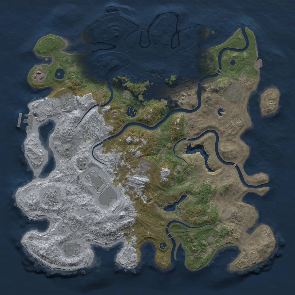 Rust Map: Procedural Map, Size: 4250, Seed: 985419063, 16 Monuments