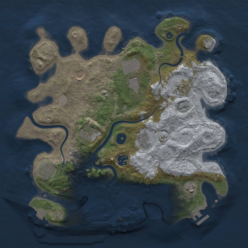 Rust Map: Procedural Map, Size: 3500, Seed: 13563, 14 Monuments