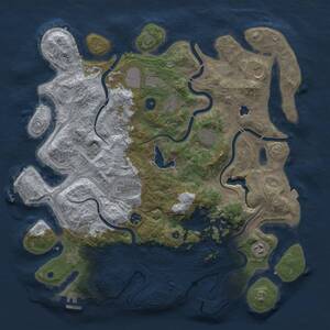 Thumbnail Rust Map: Procedural Map, Size: 4300, Seed: 17346521, 16 Monuments