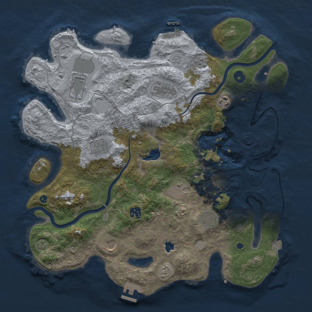 Rust Map: Procedural Map, Size: 4000, Seed: 975823273, 15 Monuments