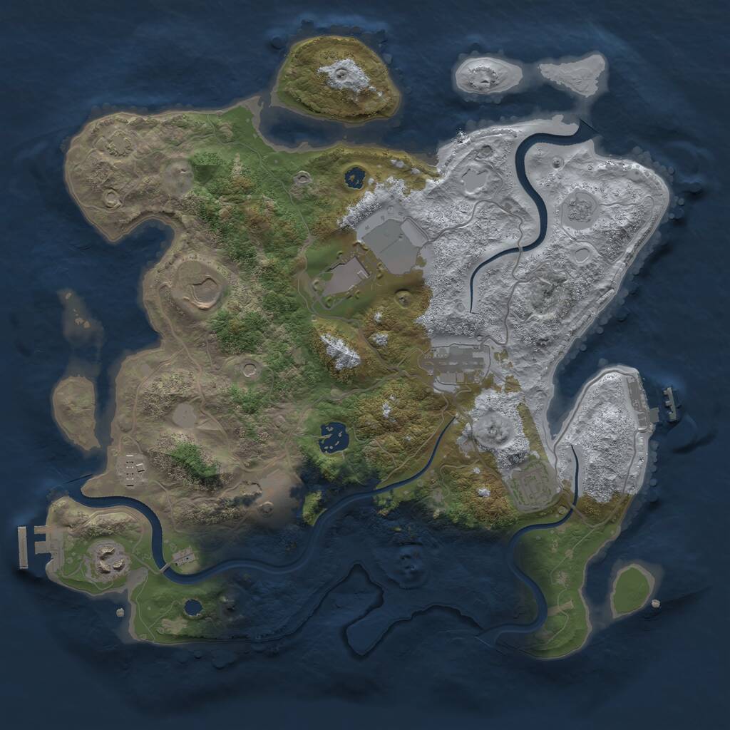 Rust Map: Procedural Map, Size: 3500, Seed: 450010731, 14 Monuments