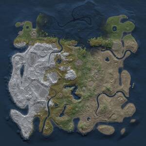 Thumbnail Rust Map: Procedural Map, Size: 4500, Seed: 676916362, 17 Monuments