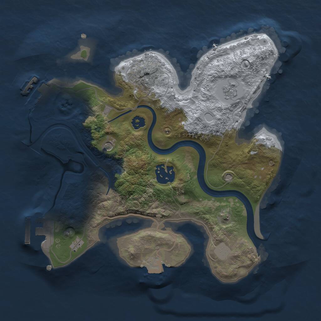 Rust Map: Procedural Map, Size: 2400, Seed: 805993, 6 Monuments