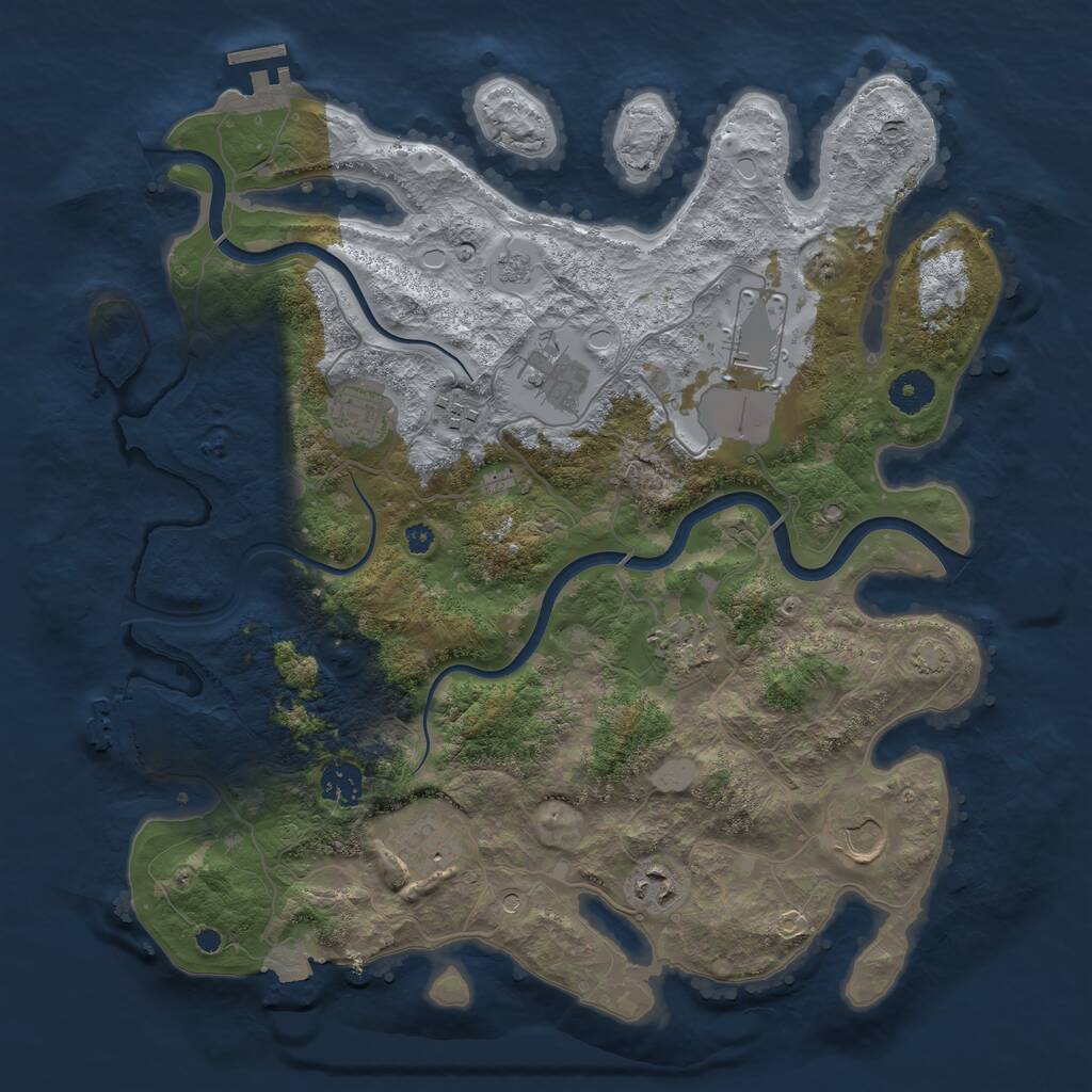 Rust Map: Procedural Map, Size: 3750, Seed: 150417580, 15 Monuments