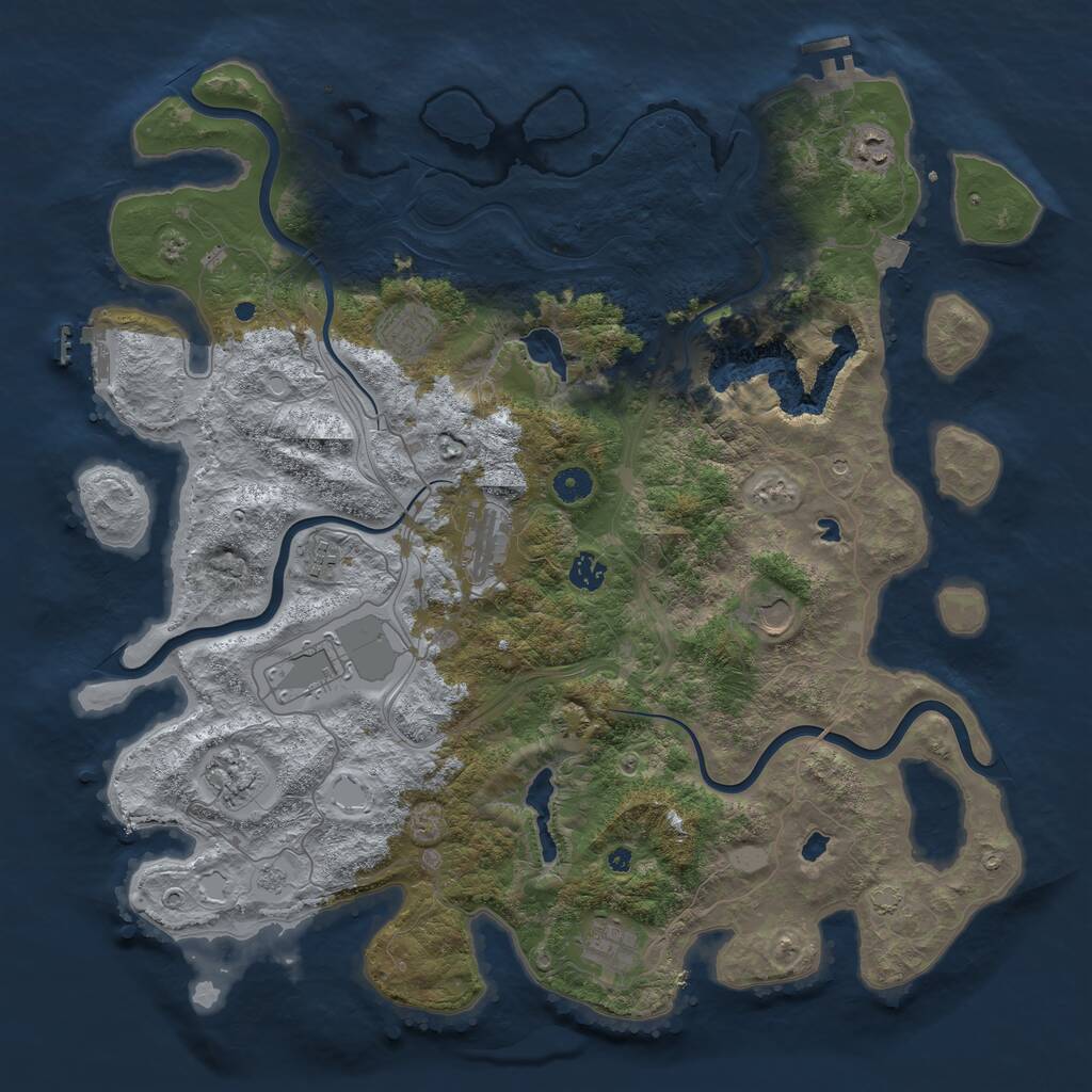 Rust Map: Procedural Map, Size: 4500, Seed: 181844975, 15 Monuments