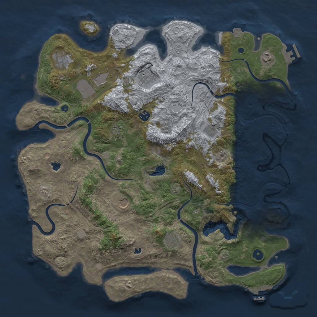 Rust Map: Procedural Map, Size: 4500, Seed: 2018295034, 16 Monuments