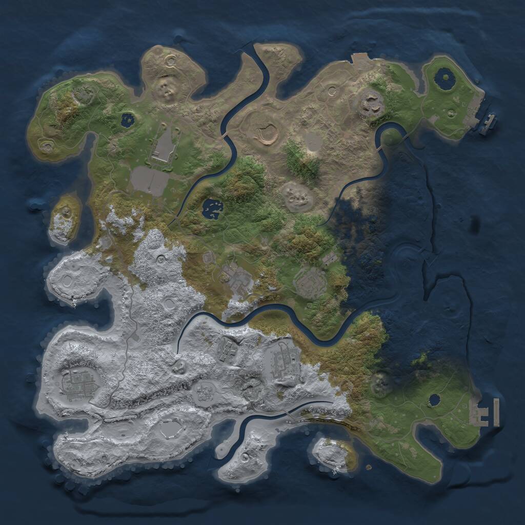 Rust Map: Procedural Map, Size: 3750, Seed: 2032581299, 15 Monuments