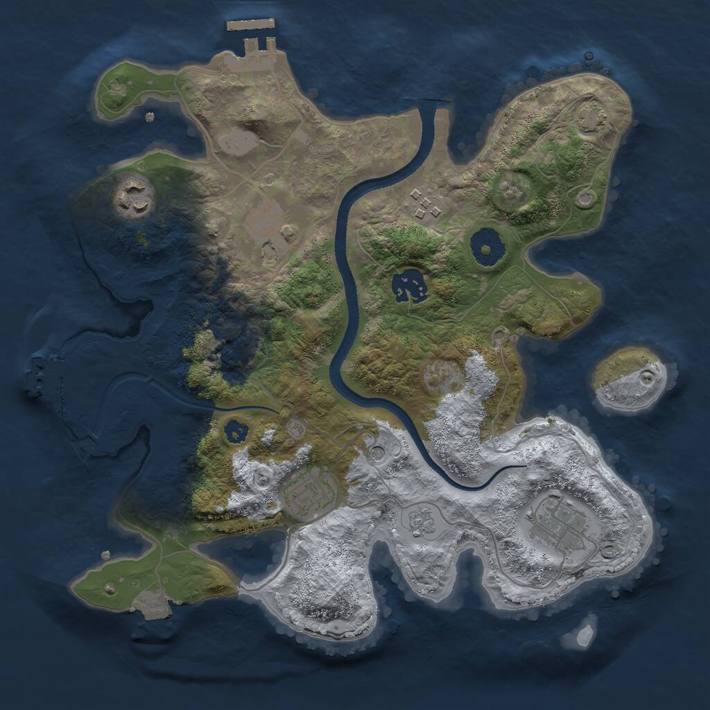 Rust Map: Procedural Map, Size: 3000, Seed: 361699645, 12 Monuments