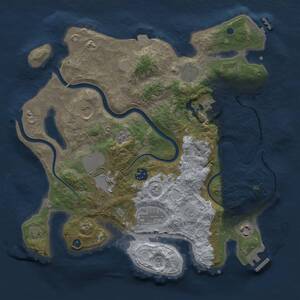 Thumbnail Rust Map: Procedural Map, Size: 3500, Seed: 1684621391, 14 Monuments