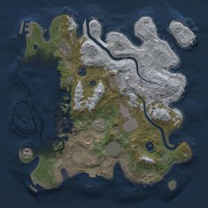 Thumbnail Rust Map: Procedural Map, Size: 3500, Seed: 1822609881, 14 Monuments