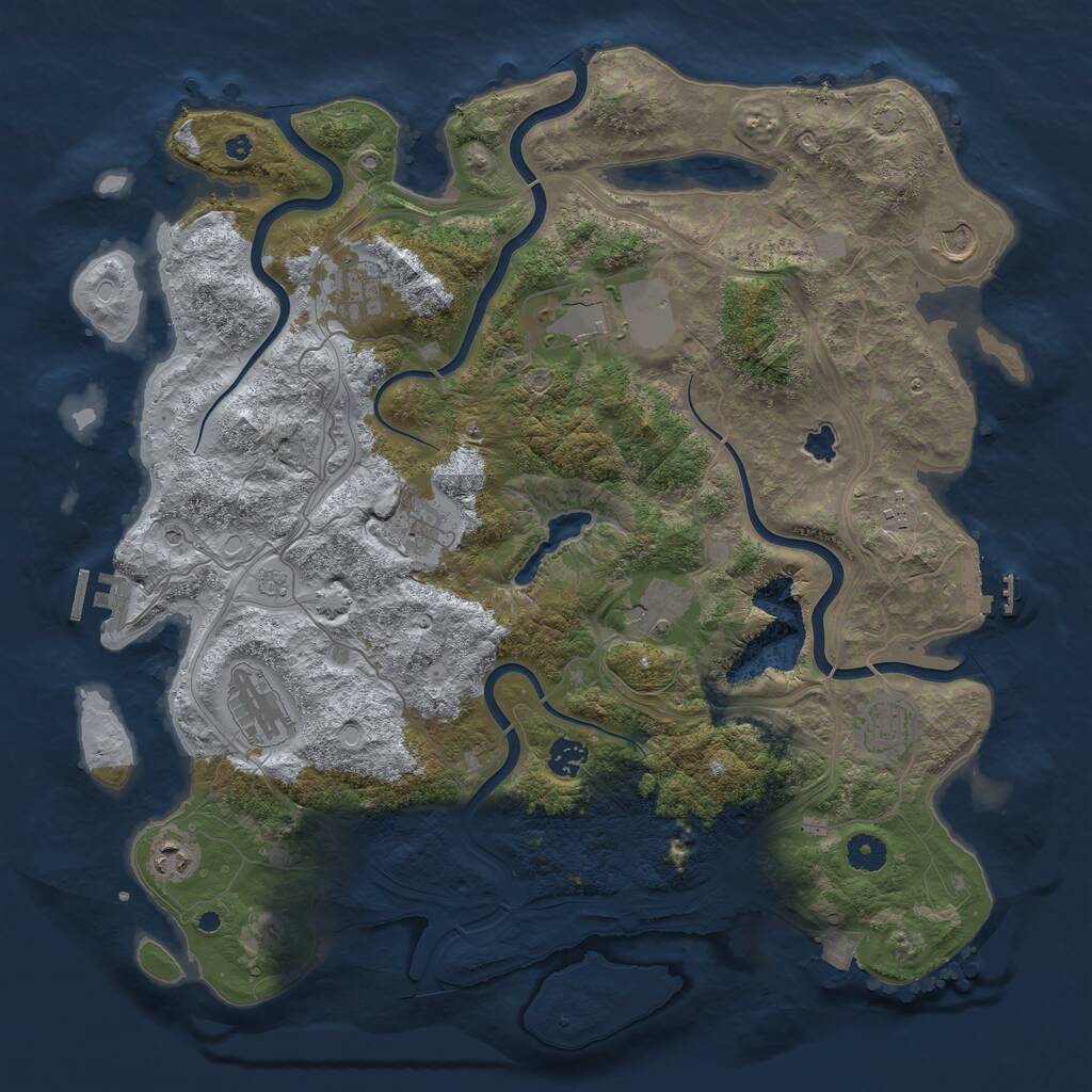 Rust Map: Procedural Map, Size: 4250, Seed: 581033723, 16 Monuments