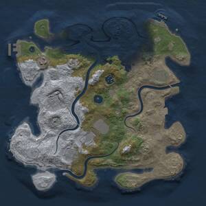 Thumbnail Rust Map: Procedural Map, Size: 3500, Seed: 260757707, 14 Monuments