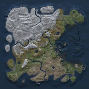 Thumbnail Rust Map: Procedural Map, Size: 4250, Seed: 28430091, 16 Monuments