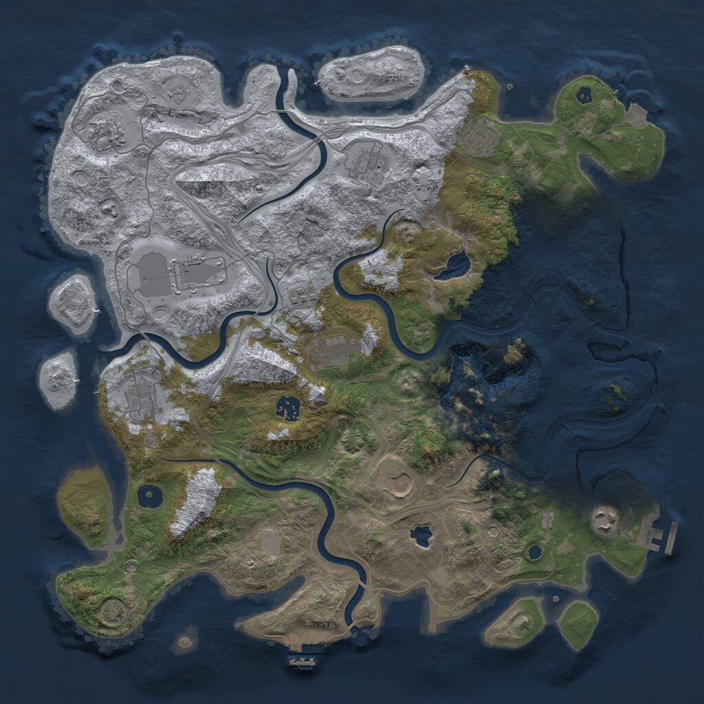 Rust Map: Procedural Map, Size: 4250, Seed: 28430091, 16 Monuments