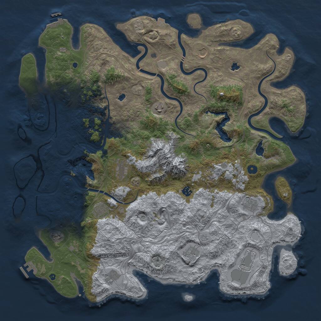 Rust Map: Procedural Map, Size: 5002, Seed: 600005, 17 Monuments