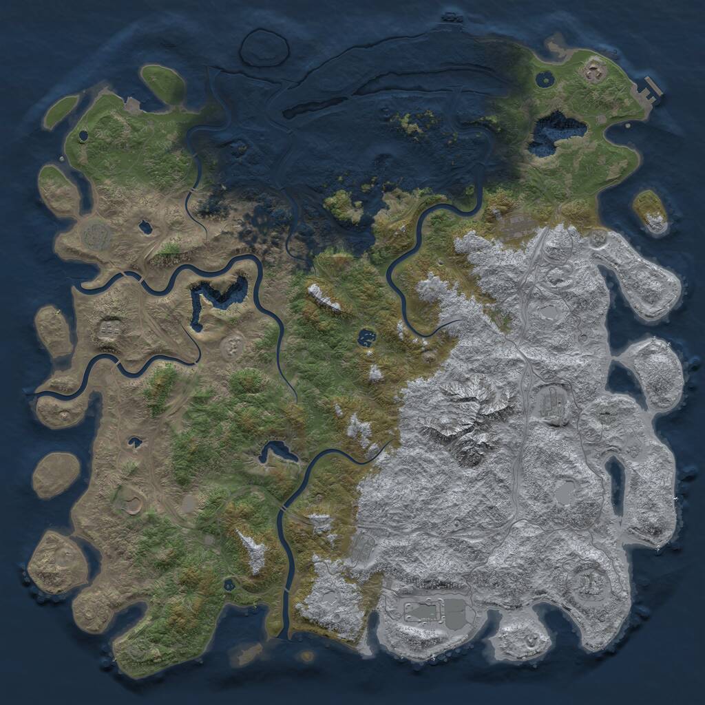 Rust Map: Procedural Map, Size: 6000, Seed: 18771, 17 Monuments