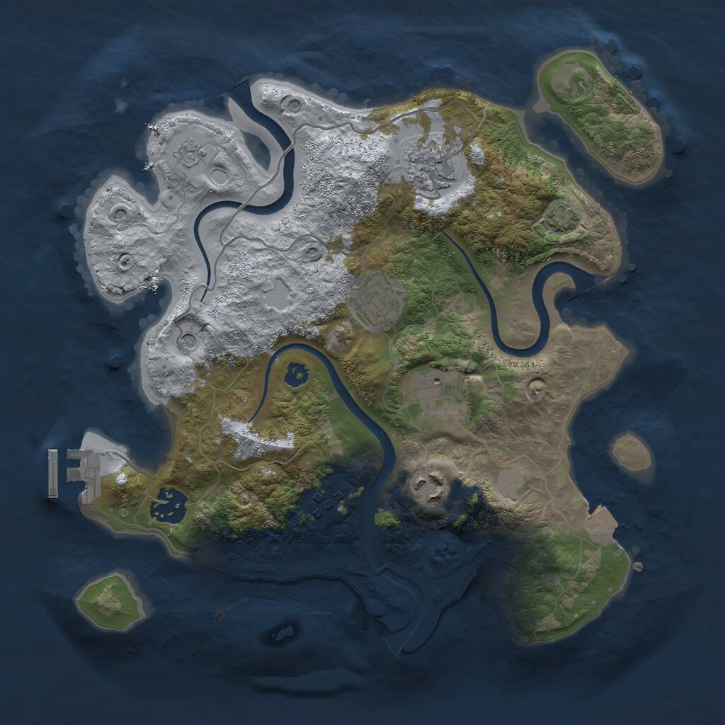 Rust Map: Procedural Map, Size: 3000, Seed: 26777, 11 Monuments