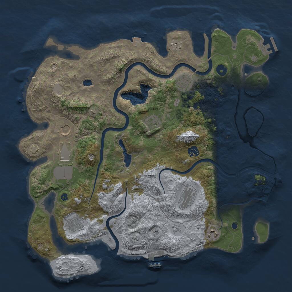 Rust Map: Procedural Map, Size: 4000, Seed: 483274508, 15 Monuments