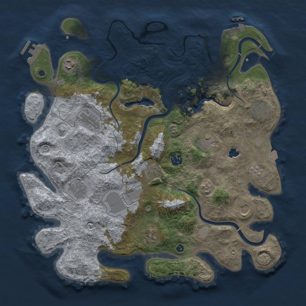 Rust Map: Procedural Map, Size: 4000, Seed: 1226254876, 17 Monuments