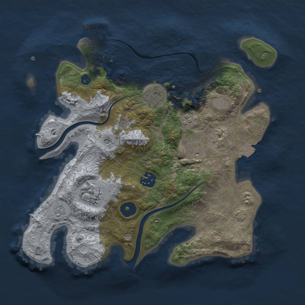 Rust Map: Procedural Map, Size: 3000, Seed: 2061589250, 10 Monuments