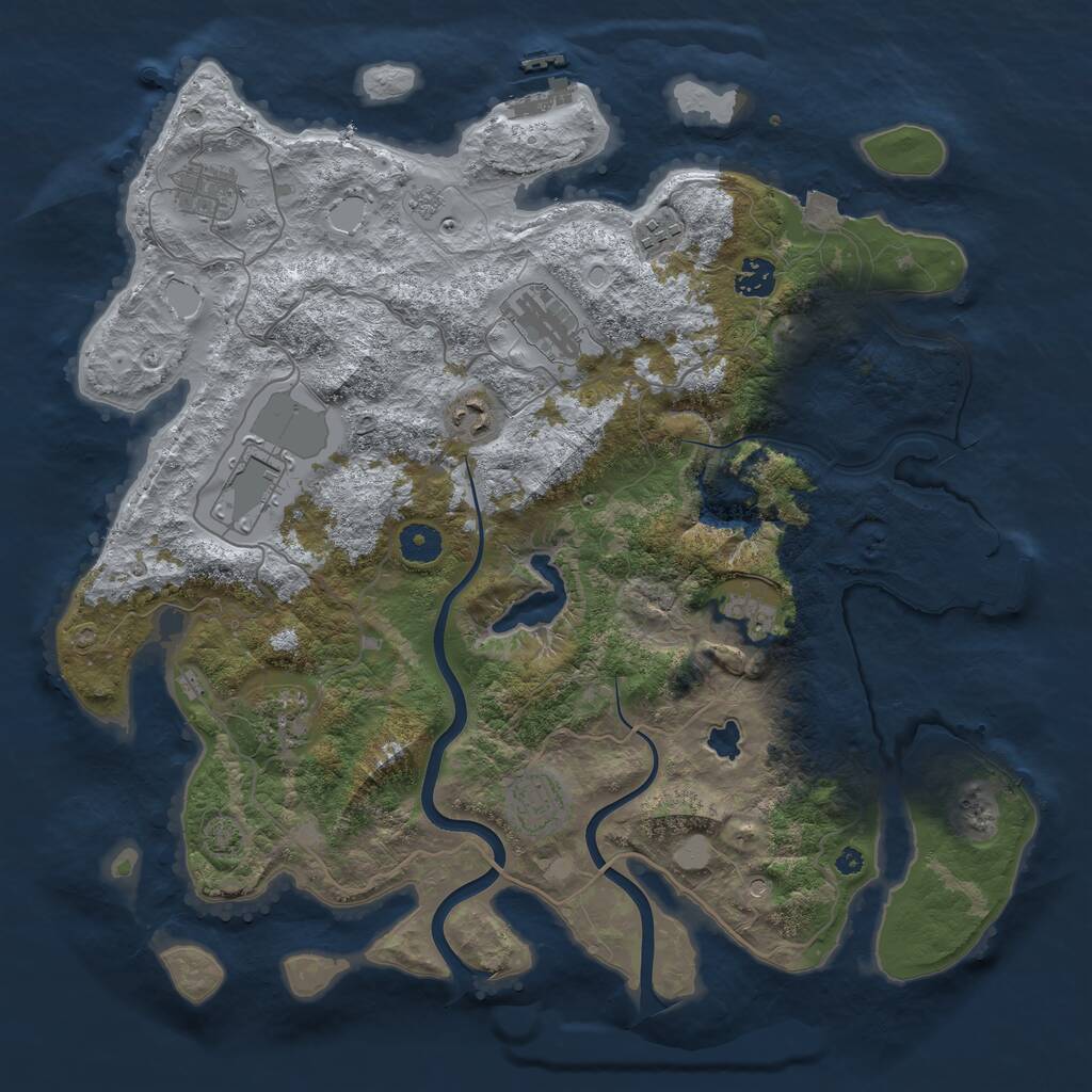 Rust Map: Procedural Map, Size: 4000, Seed: 654362744, 15 Monuments