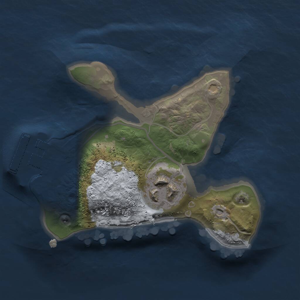 Rust Map: Procedural Map, Size: 1500, Seed: 897487, 3 Monuments