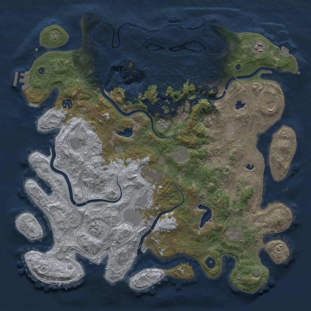 Rust Map: Procedural Map, Size: 4500, Seed: 54146416, 17 Monuments
