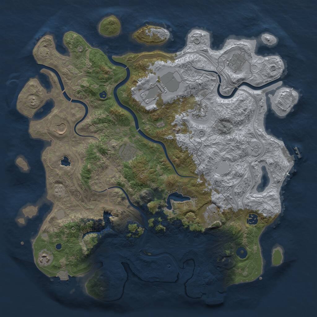 Rust Map: Procedural Map, Size: 4250, Seed: 1304654375, 15 Monuments