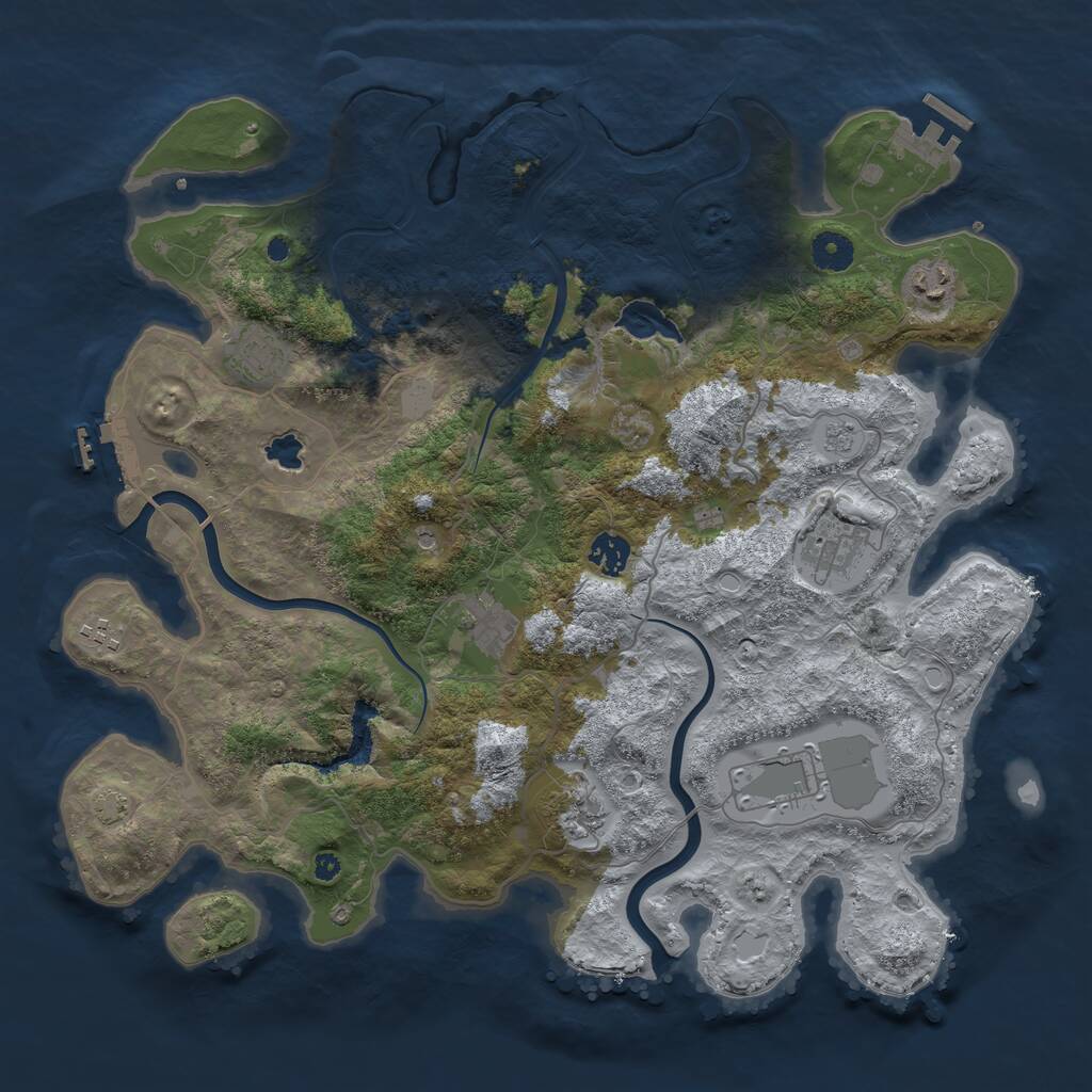 Rust Map: Procedural Map, Size: 4000, Seed: 5141434, 14 Monuments