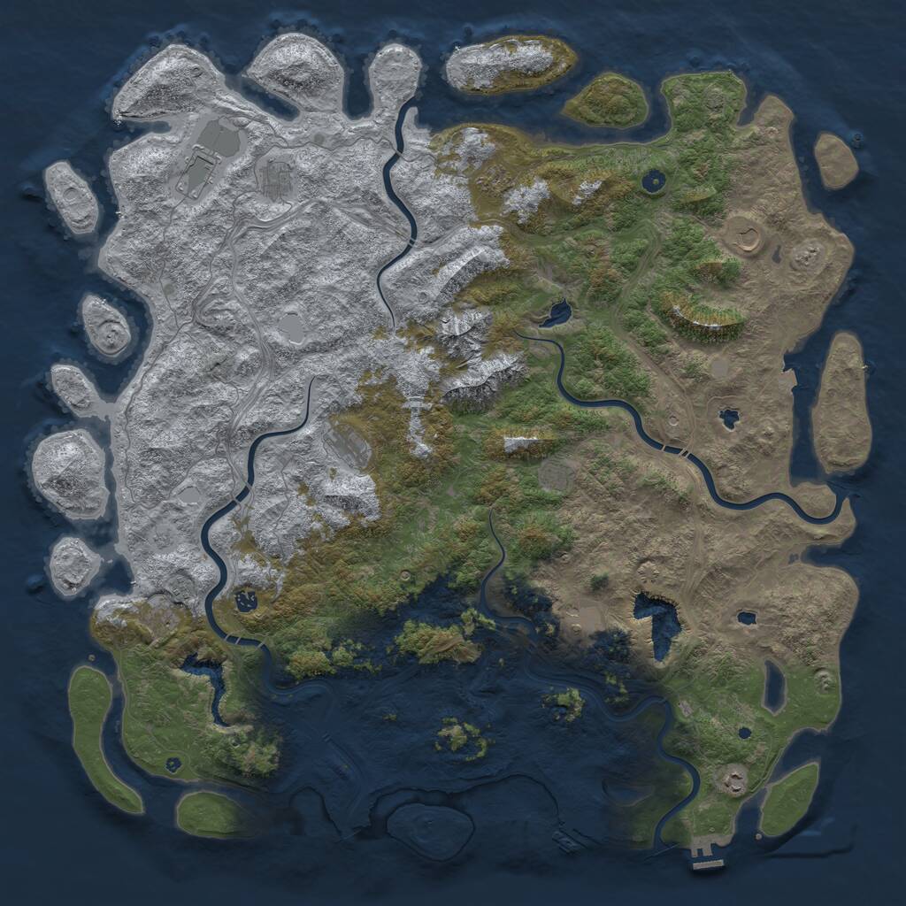 Rust Map: Procedural Map, Size: 6000, Seed: 1784937703, 17 Monuments