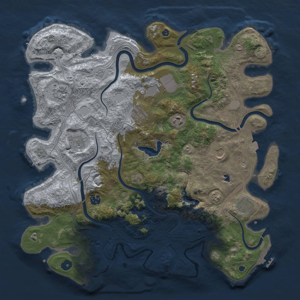 Rust Map: Procedural Map, Size: 4250, Seed: 730409915, 15 Monuments