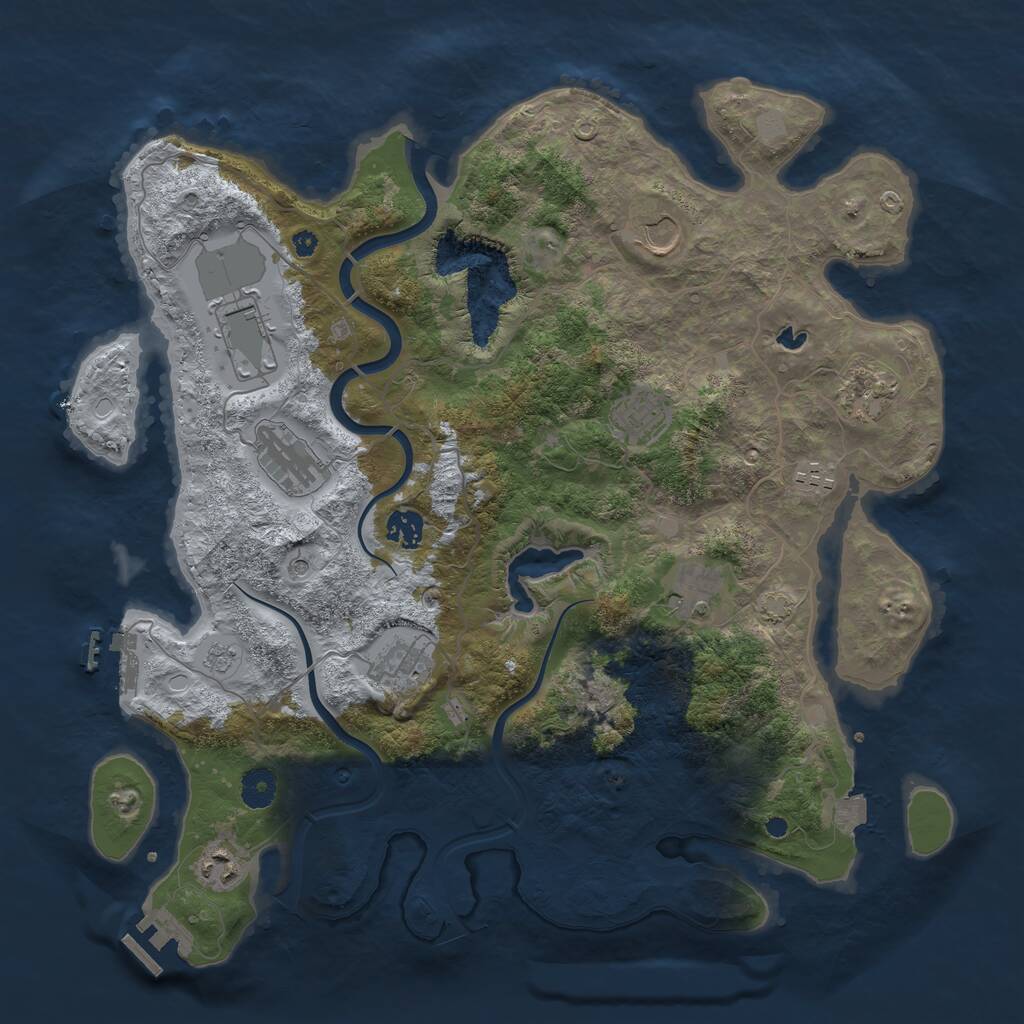 Rust Map: Procedural Map, Size: 4000, Seed: 1784937699, 16 Monuments