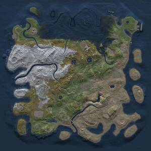Thumbnail Rust Map: Procedural Map, Size: 4250, Seed: 245592346, 16 Monuments