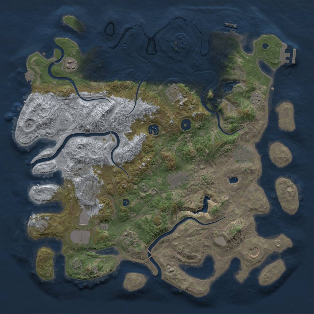 Rust Map: Procedural Map, Size: 4250, Seed: 245592346, 16 Monuments
