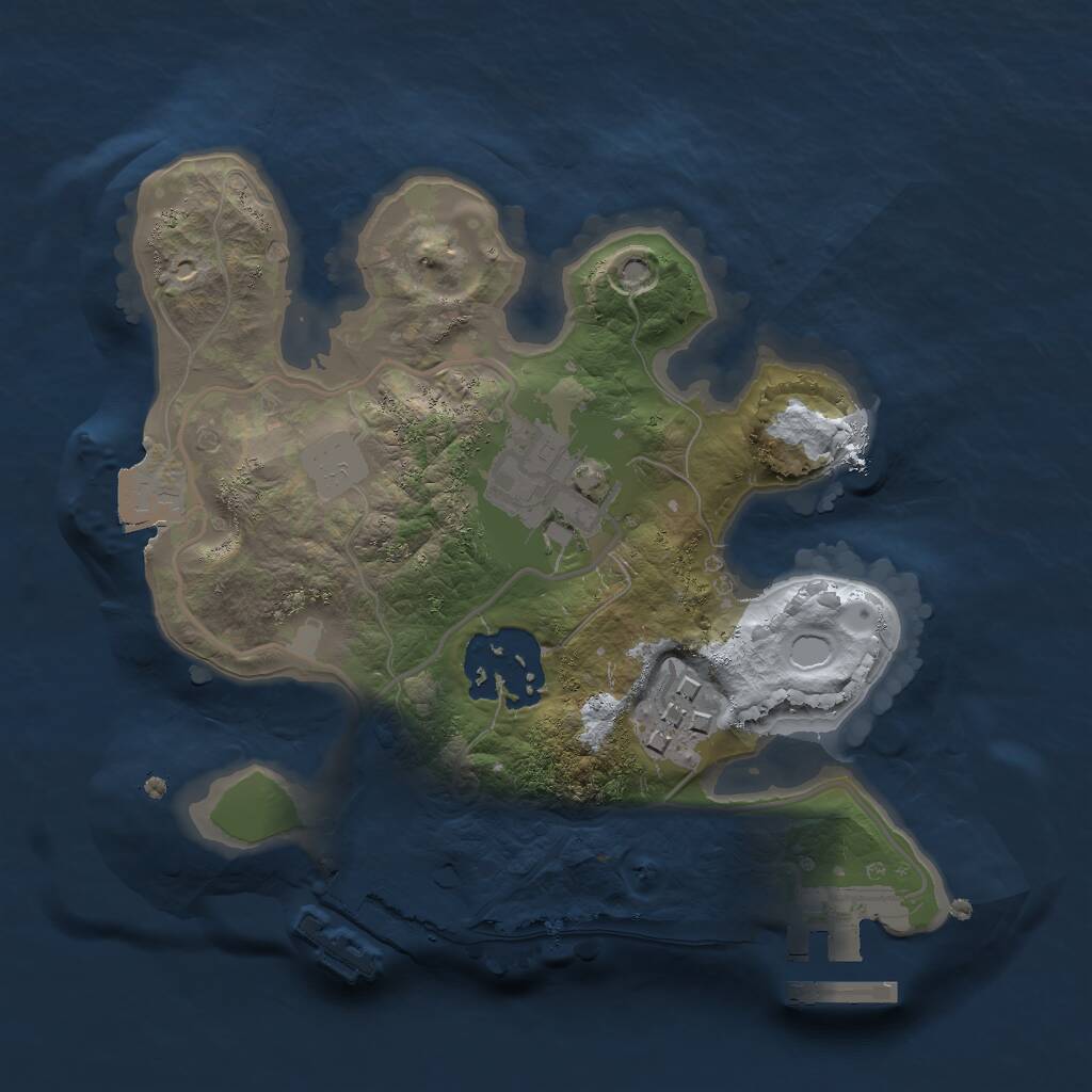 Rust Map: Procedural Map, Size: 2000, Seed: 1774084009, 6 Monuments