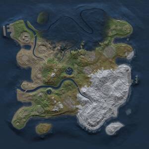 Thumbnail Rust Map: Procedural Map, Size: 3000, Seed: 607206504, 12 Monuments