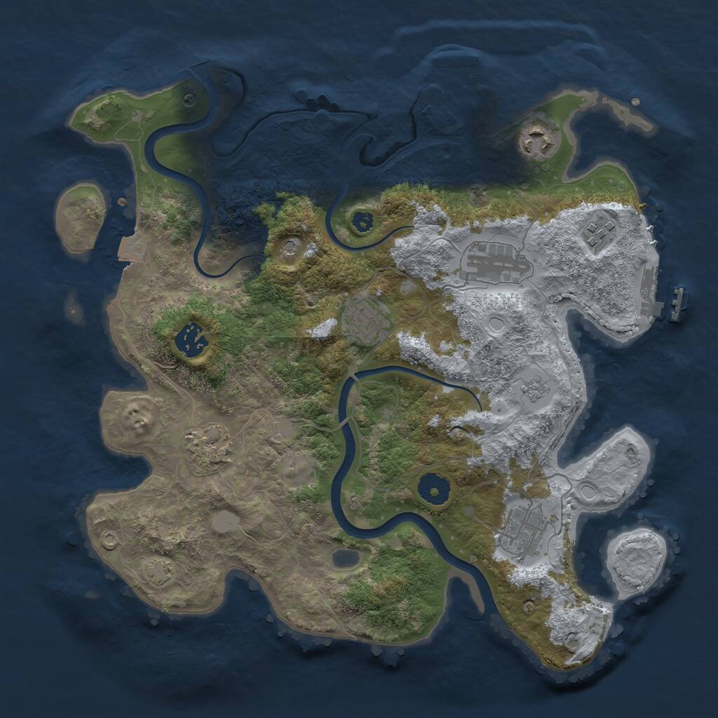Rust Map: Procedural Map, Size: 3400, Seed: 770989, 13 Monuments