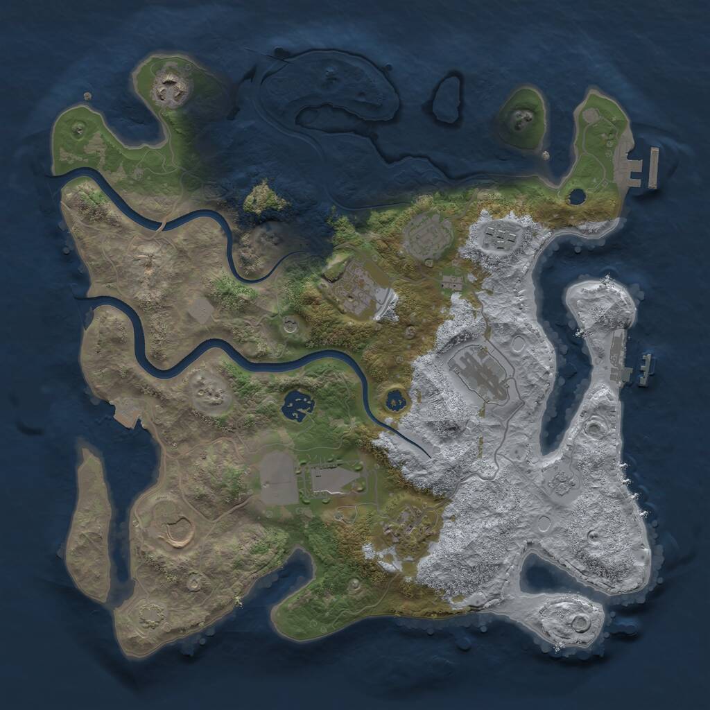 Rust Map: Procedural Map, Size: 3500, Seed: 26072401, 15 Monuments