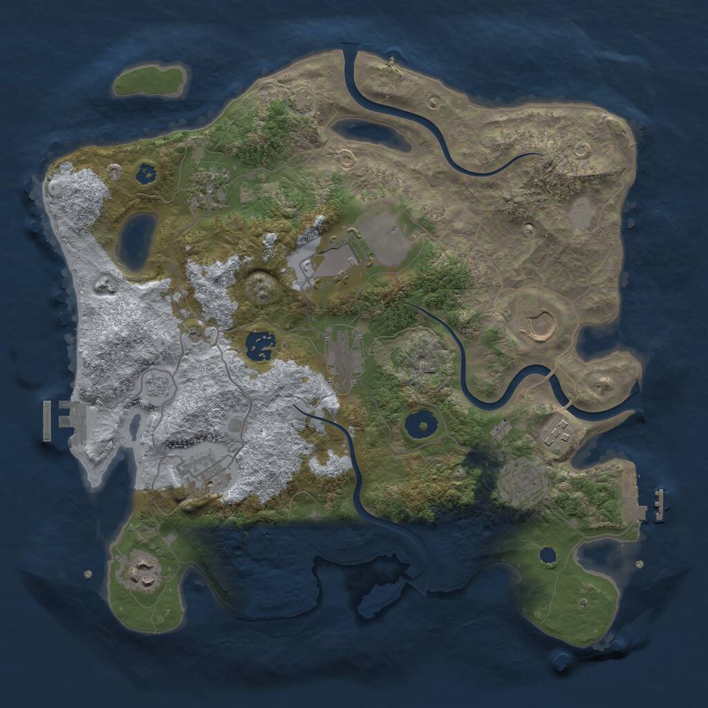 Rust Map: Procedural Map, Size: 3500, Seed: 737571587, 15 Monuments