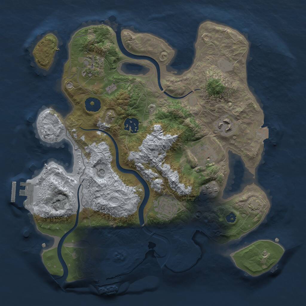 Rust Map: Procedural Map, Size: 3000, Seed: 550675326, 11 Monuments