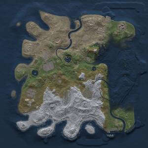 Thumbnail Rust Map: Procedural Map, Size: 3500, Seed: 102136, 14 Monuments